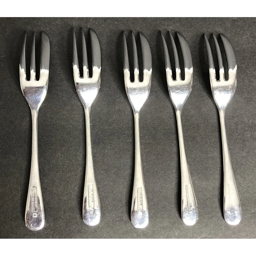 Vintage St Clair Chromium Plate Flatware 14 Pieces Soup Serving Spoons Forks